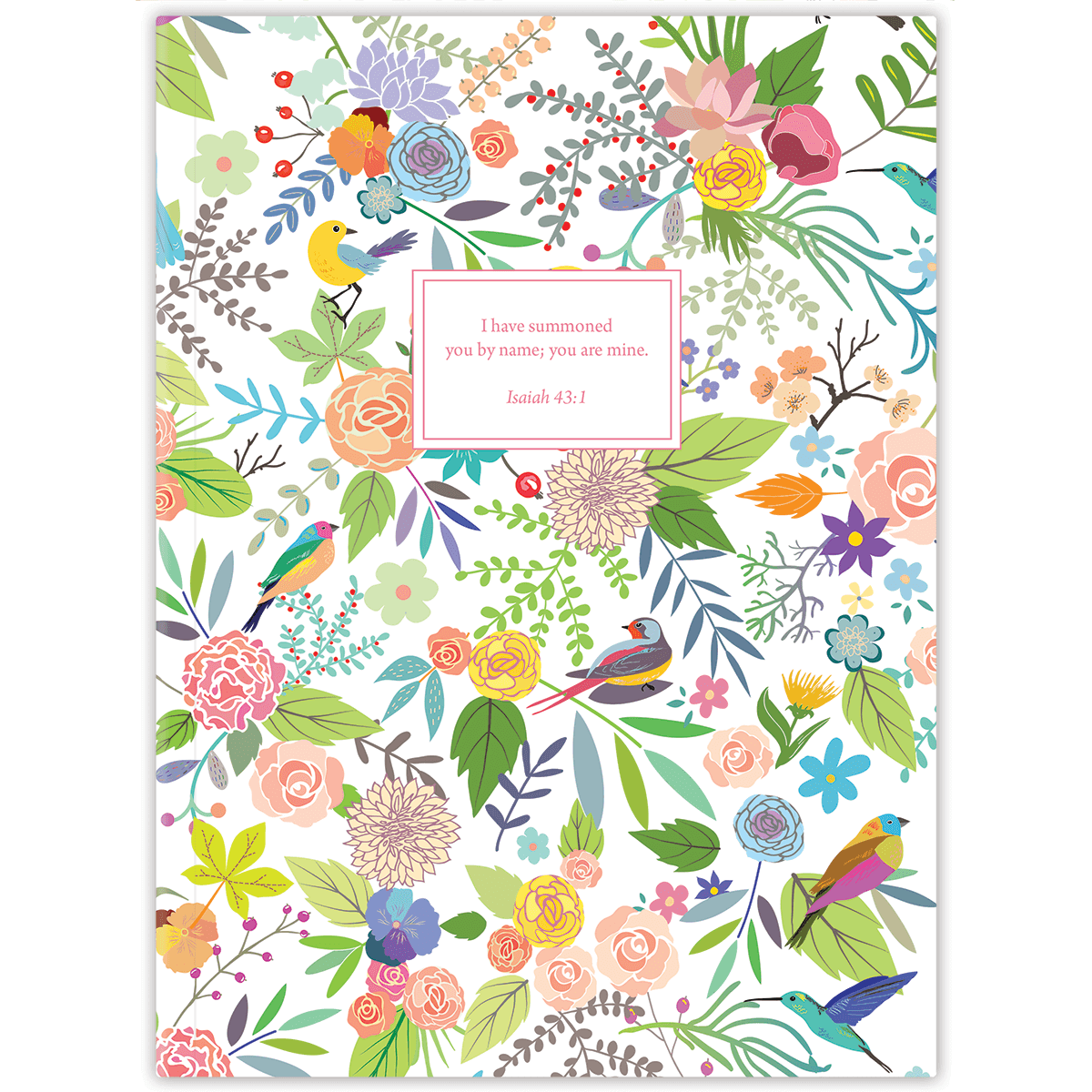 personalized birds in paradise planner with durable hardcover and custom name on bird and floral design
