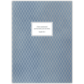 personalized blue diamondback planner with durable hardcover and custom name on geometric pattern