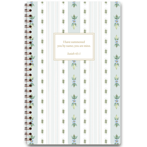 blue floral stripe - Womens journal - coil
