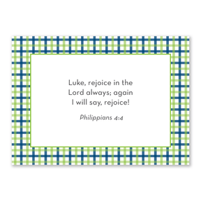 Custom Bible verse cards for boys blue design personalized Christian cards for children prayer reflection and faith growth