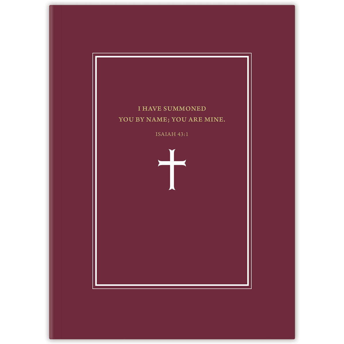 personalized burgundy cross planner with durable hardcover and custom name on burgundy cross design