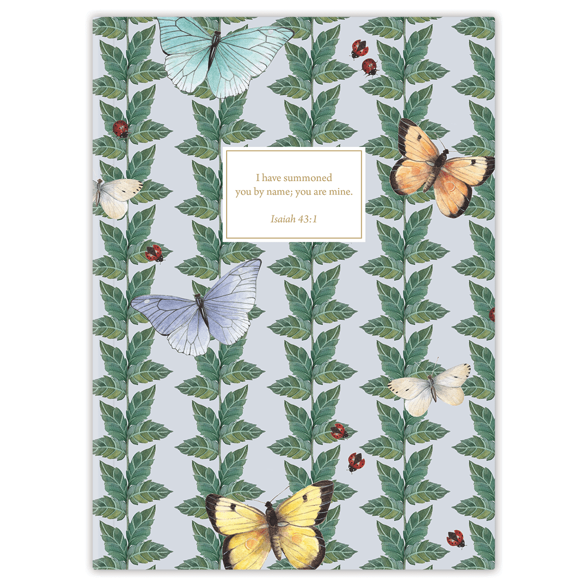 Softcover Butterfly Bible journal with delicate artwork by Lydia Carraway, personalized scripture journal featuring a one-of-a-kind selection of curated scriptures for quiet time and journaling