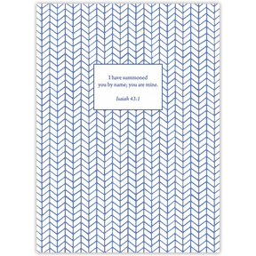 Hardcover personalized scripture journal with feather-inspired design, a calming Christian journal with carefully selected Bible verses for meaningful daily use