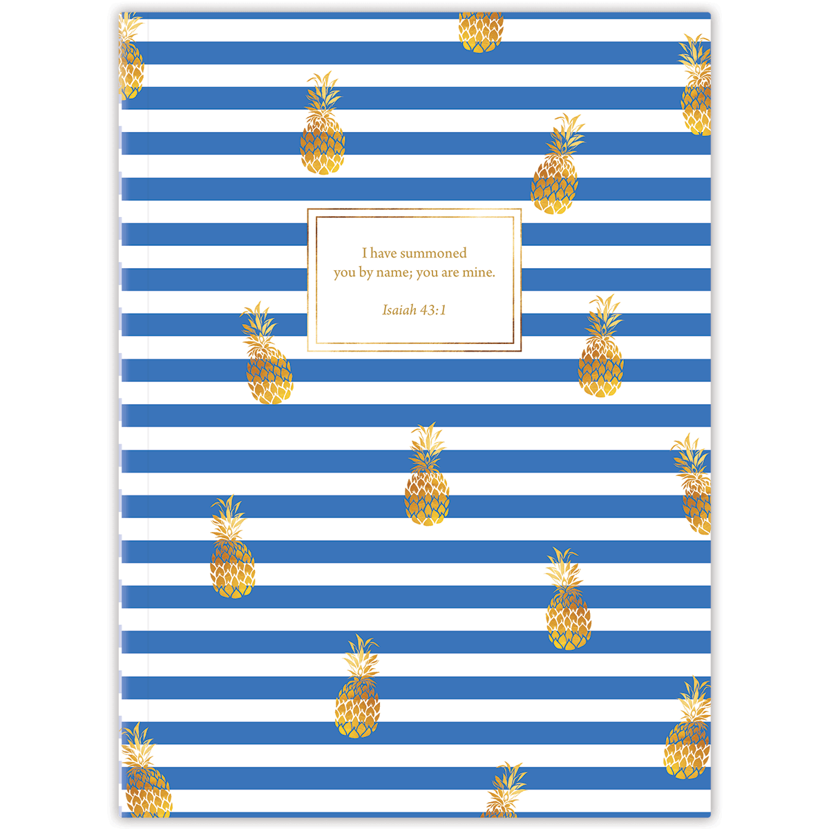 personalized pineapple planner with durable hardcover and custom name on tropical design