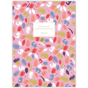 personalized pink petal planner with durable hardcover and custom name on soft floral design
