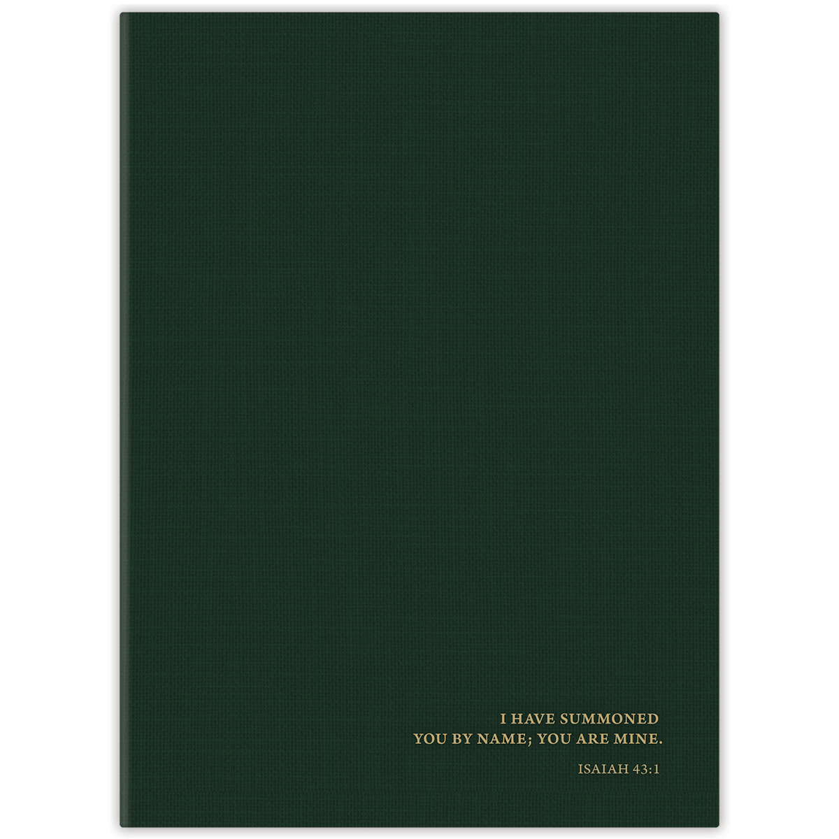 Personalized hunter linen planner with durable hardcover and custom name on textured design