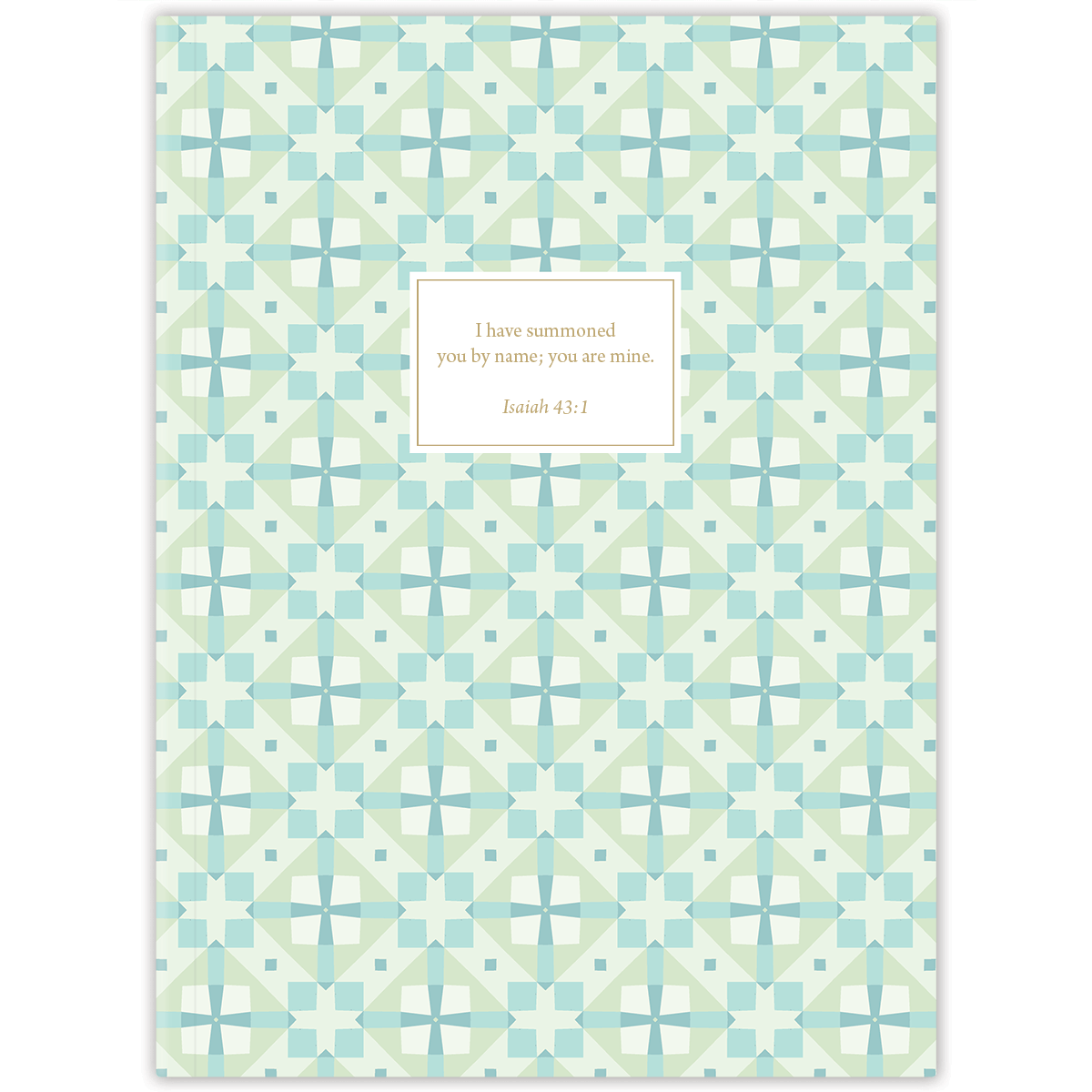 personalized green cross planner with durable hardcover and custom name on classic cross design