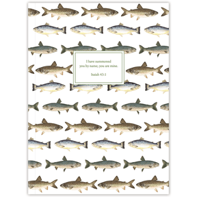 personalized fish christian planner with durable hardcover and custom name on minimal design