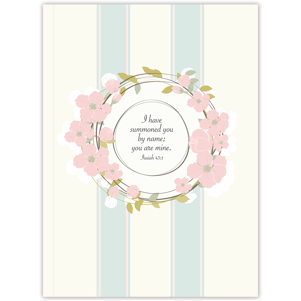personalized floral wreath planner with durable hardcover and custom name on wreath pattern