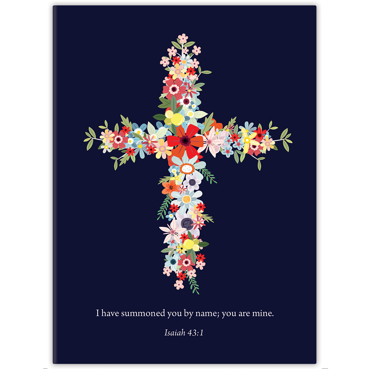 best selling navy floral cross planner with durable hardcover and custom name