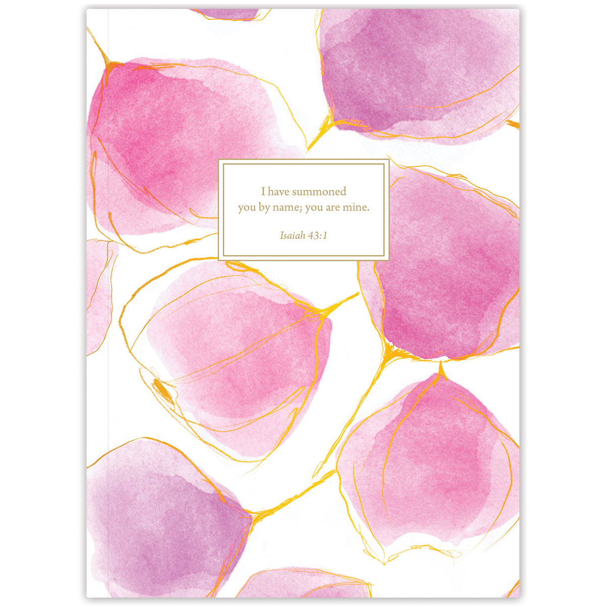 Softcover Blushing Floral Bible journal with soft blush pink artwork by Elizabeth Lalama, personalized scripture journal featuring a one-of-a-kind selection of curated scriptures for quiet time and devotion