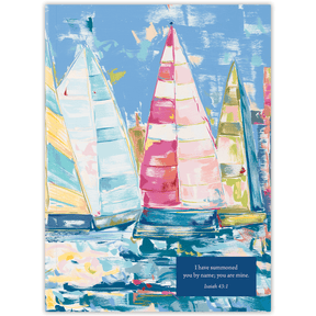 Hardcover Race to Macinac personalized scripture journal by Carolyn Joe Daniel, coastal-inspired Christian journal with carefully selected Bible verses for reflection and everyday spiritual growth