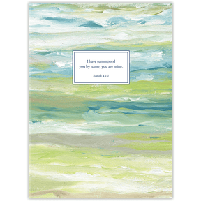 Personalized Still Waters planner with durable hardcover and custom name on calm design