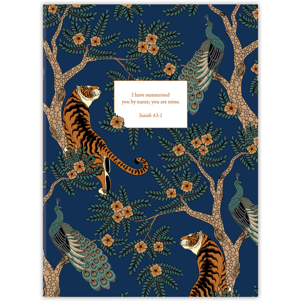 Hardcover Menagerie personalized scripture journal, creative nature-inspired Christian journal with animal motif and carefully selected Bible verses for meaningful daily use