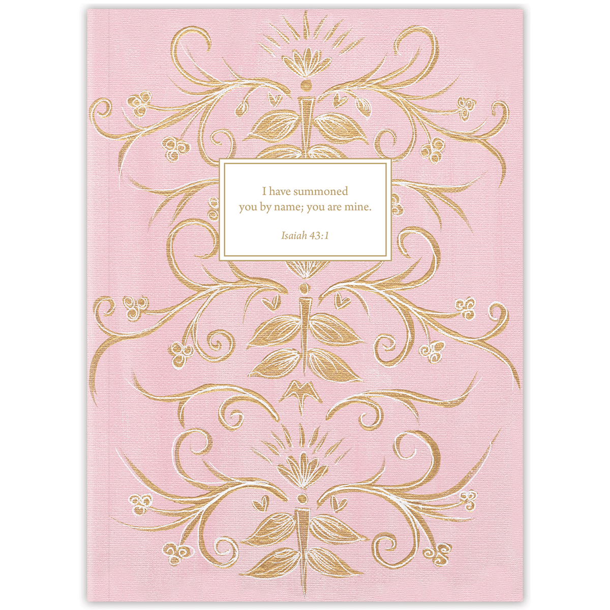 Softcover Pink Elegance Bible journal with refined pink design by Theresa Mangum, personalized scripture journal featuring a one-of-a-kind selection of curated scriptures for journaling and reflection