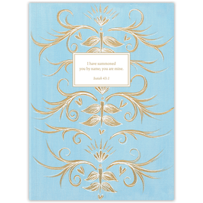 Personalized Blue Elegance planner with durable hardcover and custom name on blue floral design