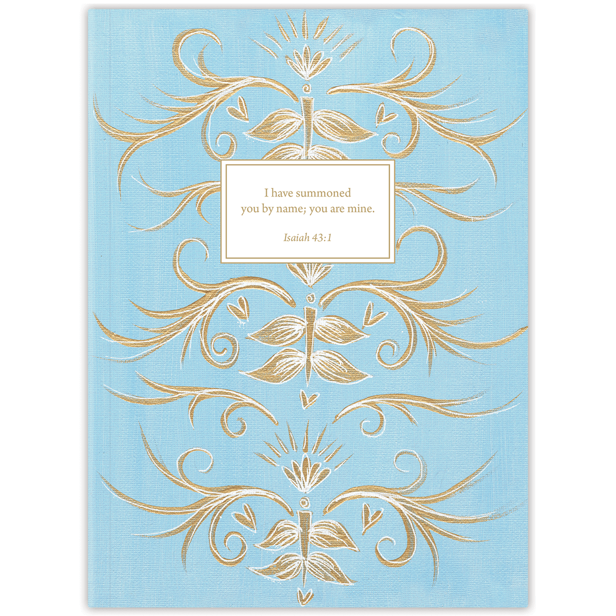 Hardcover Blue Elegance personalized scripture journal by Theresa Mangum, elegant Christian journal with blue design and carefully selected Bible verses for meaningful daily use