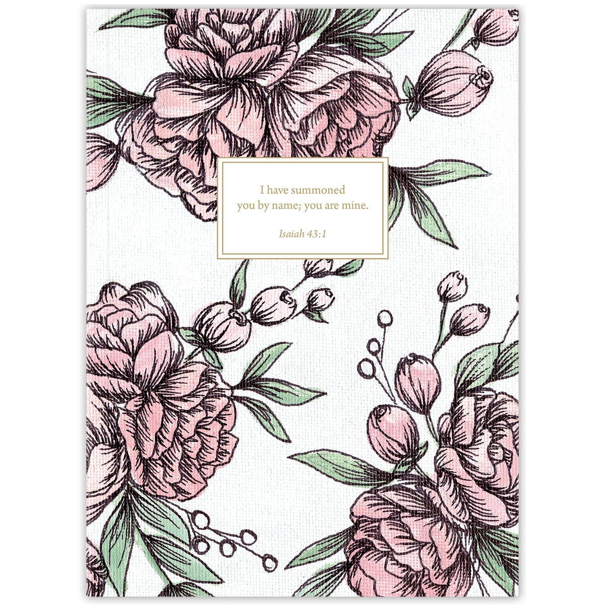 Softcover Bouquet Bible journal with floral artwork by Theresa Mangum, personalized scripture journal featuring a one-of-a-kind selection of curated scriptures for quiet time and devotion