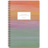 Personalized scripture journal for women with wire coil binding featuring artist-designed New Mercies cover by Heather Hostetter for Paper Sunday, each journal includes a unique curated set of Bible verses for daily encouragement and reflection