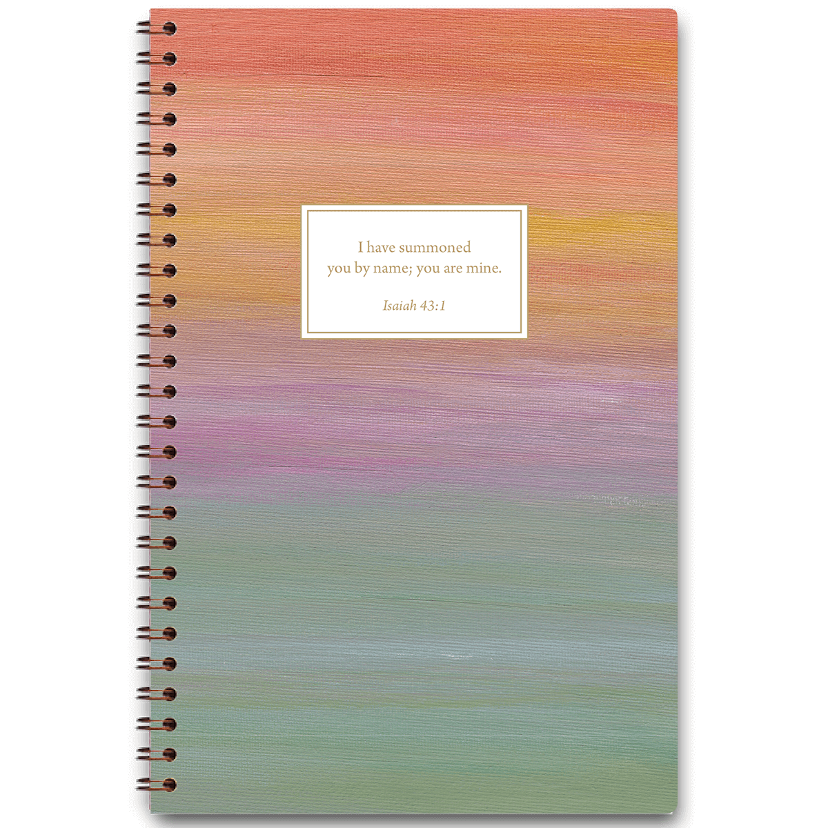 Personalized New Mercies planner by Heather Hostetter with soft design and custom name, wire coil binding