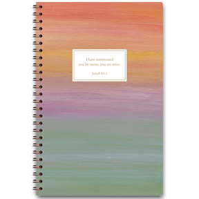 Personalized New Mercies planner by Heather Hostetter with soft design and custom name, wire coil binding