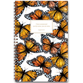 Personalized Sharon’s Monarch planner by Theresa Mangum with butterfly design and custom name, wire coil binding