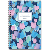 Personalized Wild Berry Blooms planner by Elizabeth Lalama with colorful floral design and custom name, wire coil binding