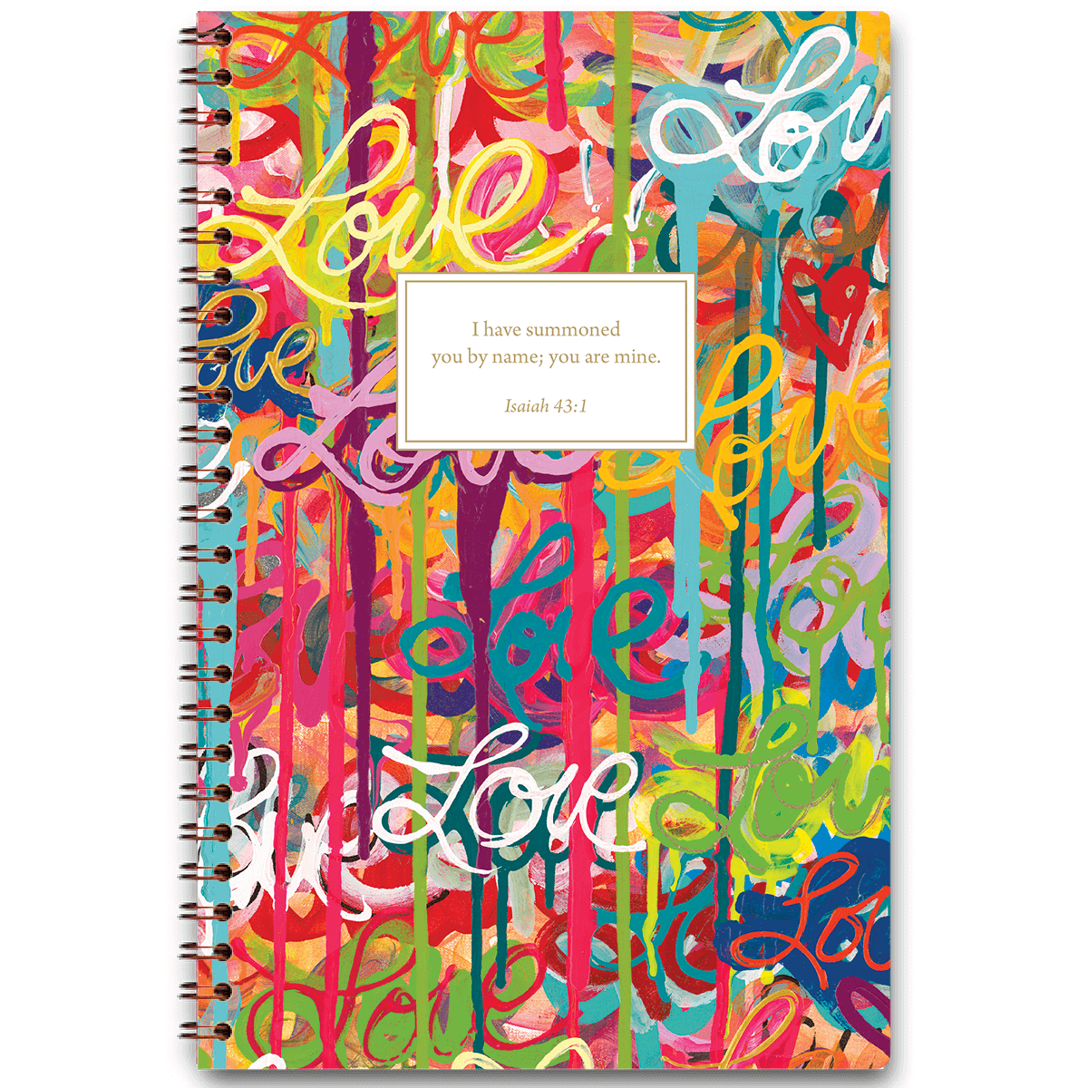 Personalized Can’t Stop All Your Lovin’ planner by Allison Castillo with colorful design and custom name, wire coil binding