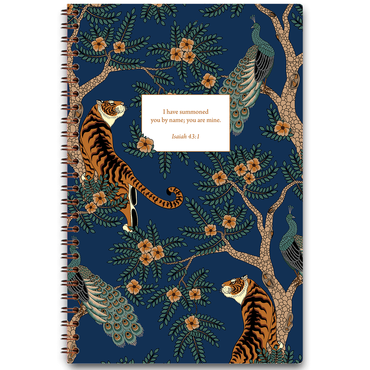 Menagerie personalized scripture journal with wire coil binding by Paper Sunday, animal-inspired design with a unique curated set of Bible verses for daily reflection and journaling