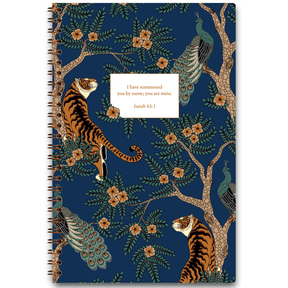 Menagerie personalized scripture journal with wire coil binding by Paper Sunday, animal-inspired design with a unique curated set of Bible verses for daily reflection and journaling