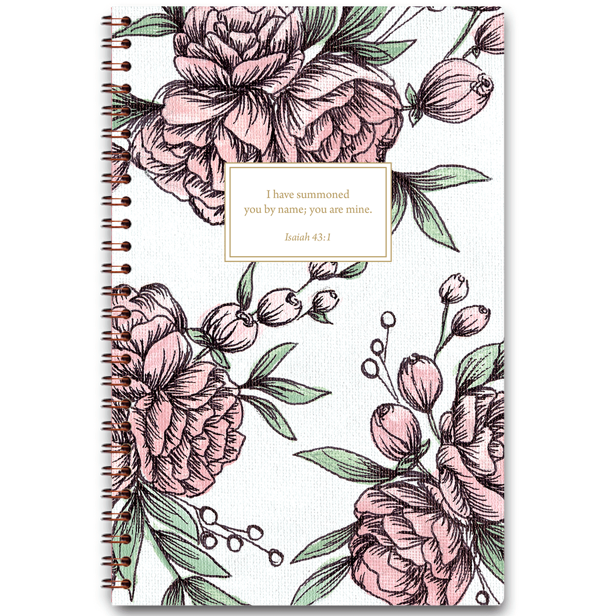Personalized Bouquet planner by Theresa Mangum with floral arrangement design and custom name, wire coil binding