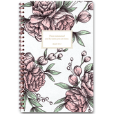 Personalized Bouquet planner by Theresa Mangum with floral arrangement design and custom name, wire coil binding