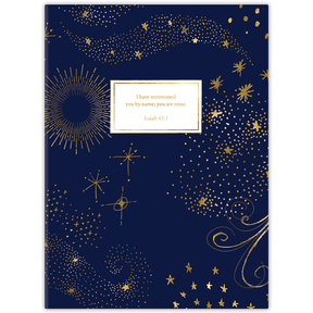 personalized celestial planner with durable hardcover and custom name on celestial design