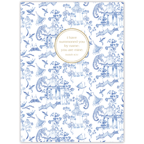 Hardcover Chinoiserie personalized scripture journal, refined decorative Christian journal with carefully selected Bible verses for reflection and spiritual growth