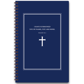 personalized navy cross planner with wire coil binding and custom name on minimal design