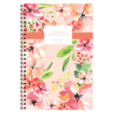 Coral personalized scripture journal with wire coil binding by Paper Sunday, ocean-inspired design with a unique collection of curated Bible verses for daily reflection and journaling
