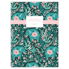 personalized elephant planner with flexible soft cover and custom name on elephant design