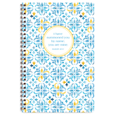 Felicity personalized scripture journal with wire coil binding by Paper Sunday, joyful and uplifting design with a unique curated set of Bible verses for daily reflection