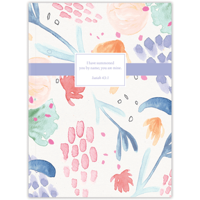 Hardcover Festive personalized scripture journal, vibrant Christian journal with celebration-themed design and carefully selected Bible verses for meaningful daily use