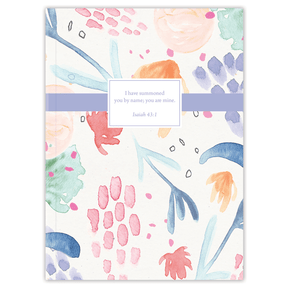 Softcover Festive Bible journal with bright celebratory artwork, personalized scripture journal featuring a one-of-a-kind selection of curated scriptures for journaling and reflection