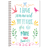 Personalized scripture journal with wire coil binding featuring Free Spirit design by Paper Sunday, Christian journal for daily reflection and devotional writing