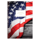 personalized American flag planner for men with wire coil binding and custom name