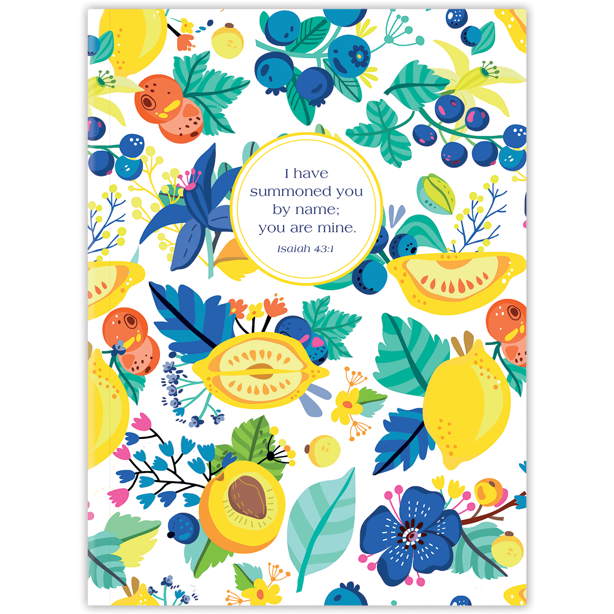 Hardcover Freshly Squeezed personalized scripture journal, fresh and uplifting Christian journal with citrus-inspired design and carefully selected Bible verses for daily use