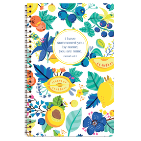 personalized freshly squeezed planner with wire coil binding and custom name on citrus design