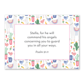 Personalized Bible verse cards for girls llama design custom scripture cards Christian gift for kids encouragement and daily prayer