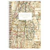 personalized Holy Land planner for women with wire coil binding and custom name on vintage map design