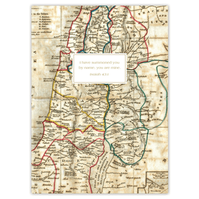 personalized Holy Land planner for women with flexible soft cover and custom name on historic map design