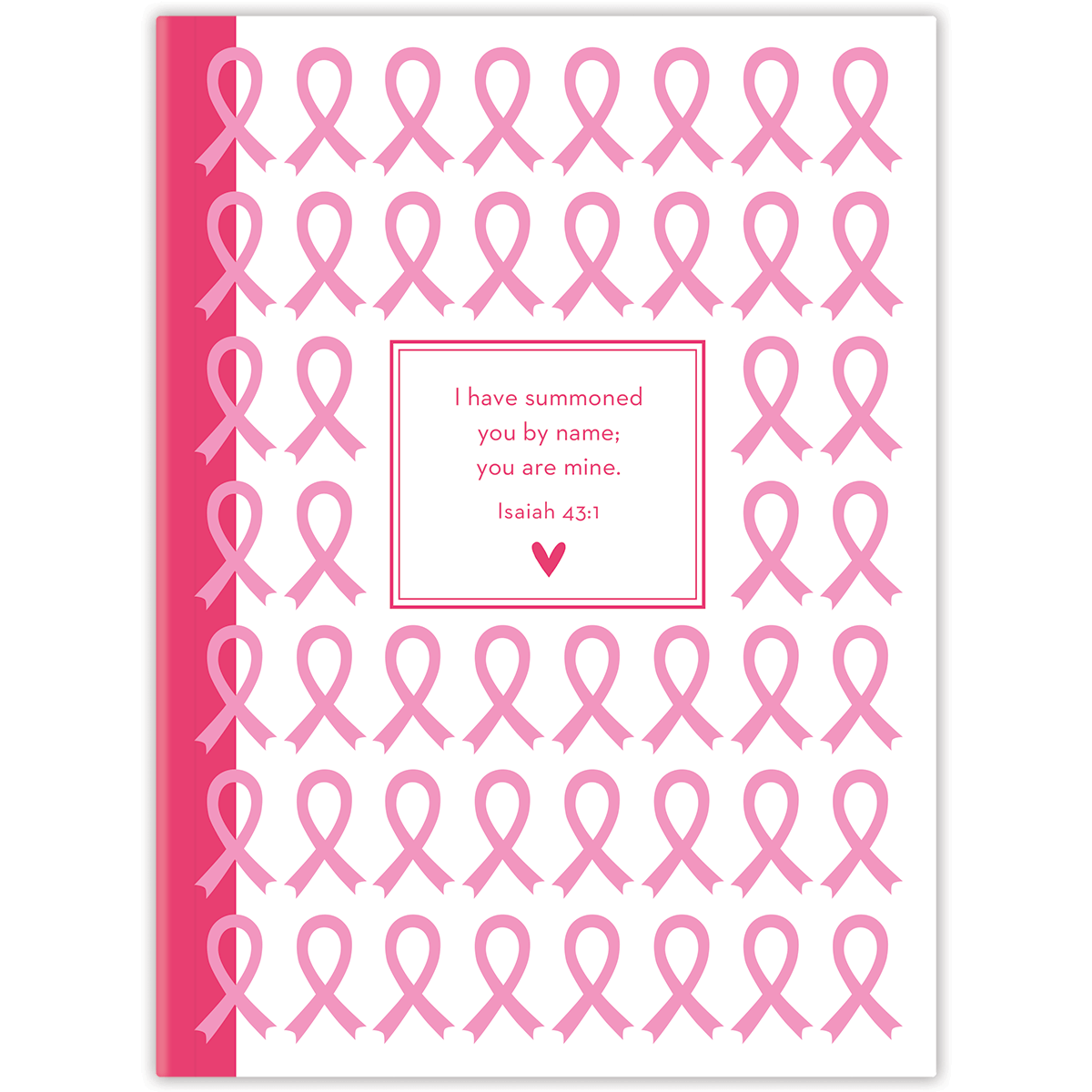 Hardcover Hope Faith Love personalized scripture journal in pink, meaningful Christian journal symbolizing hope, faith, and love with carefully selected Bible verses