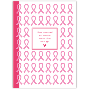 Hardcover Hope Faith Love personalized scripture journal in pink, meaningful Christian journal symbolizing hope, faith, and love with carefully selected Bible verses