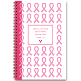 Hope Faith Love pink personalized scripture journal with wire coil binding, cancer awareness inspired design symbolizing strength and support with a unique curated set of Bible verses